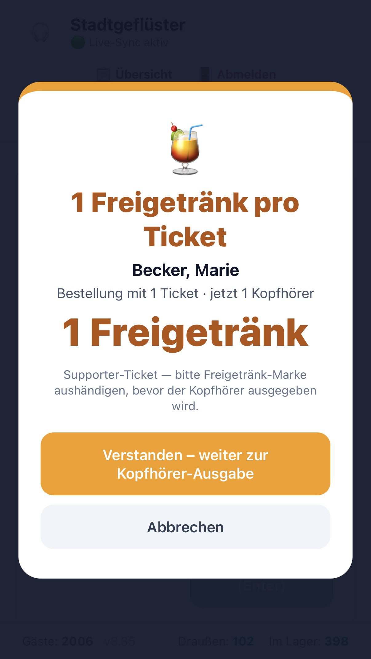 Freigetränk-Hinweis: Zusatzleistungen vor der Ausgabe nicht übersehen